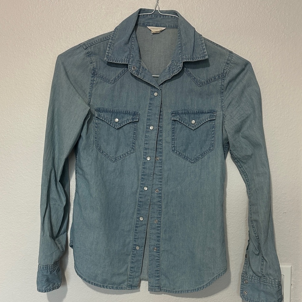 Aeropostale XS denim button up shirt